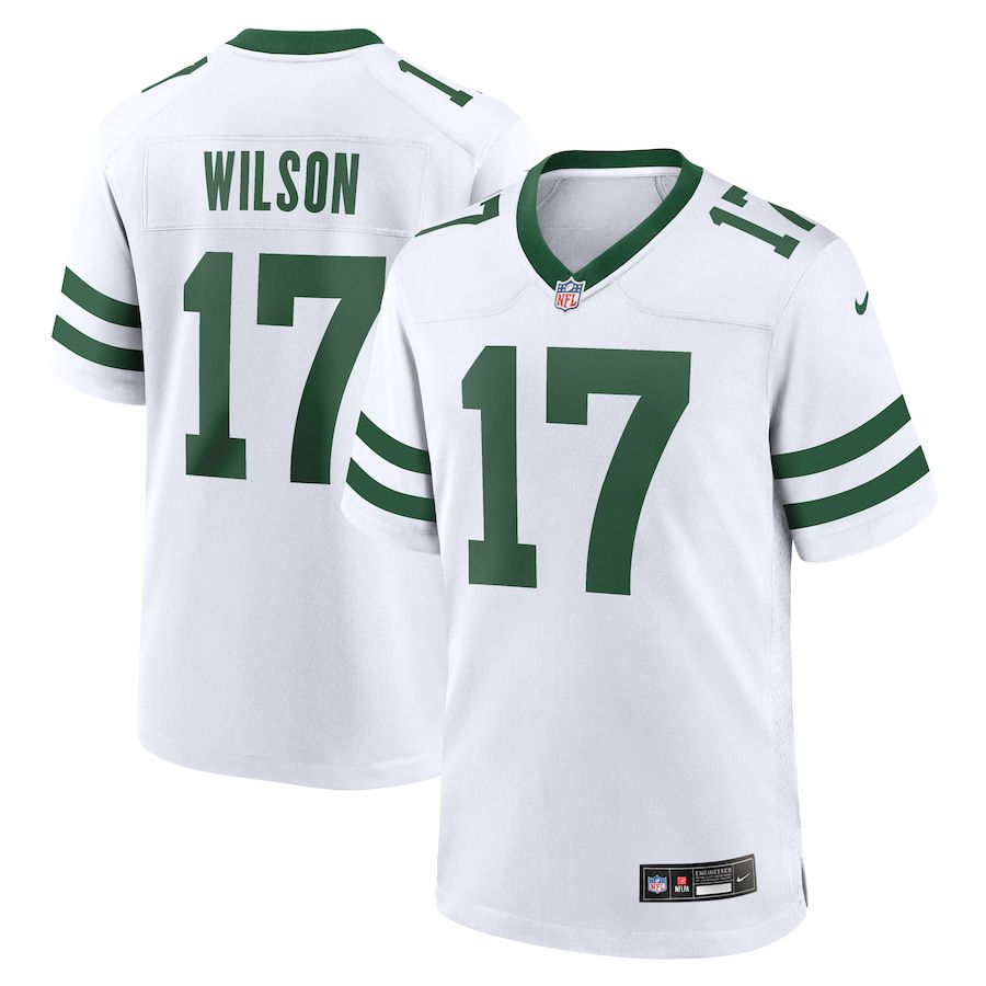 Men New York Jets #17 Garrett Wilson Nike Legacy White Game NFL Jersey